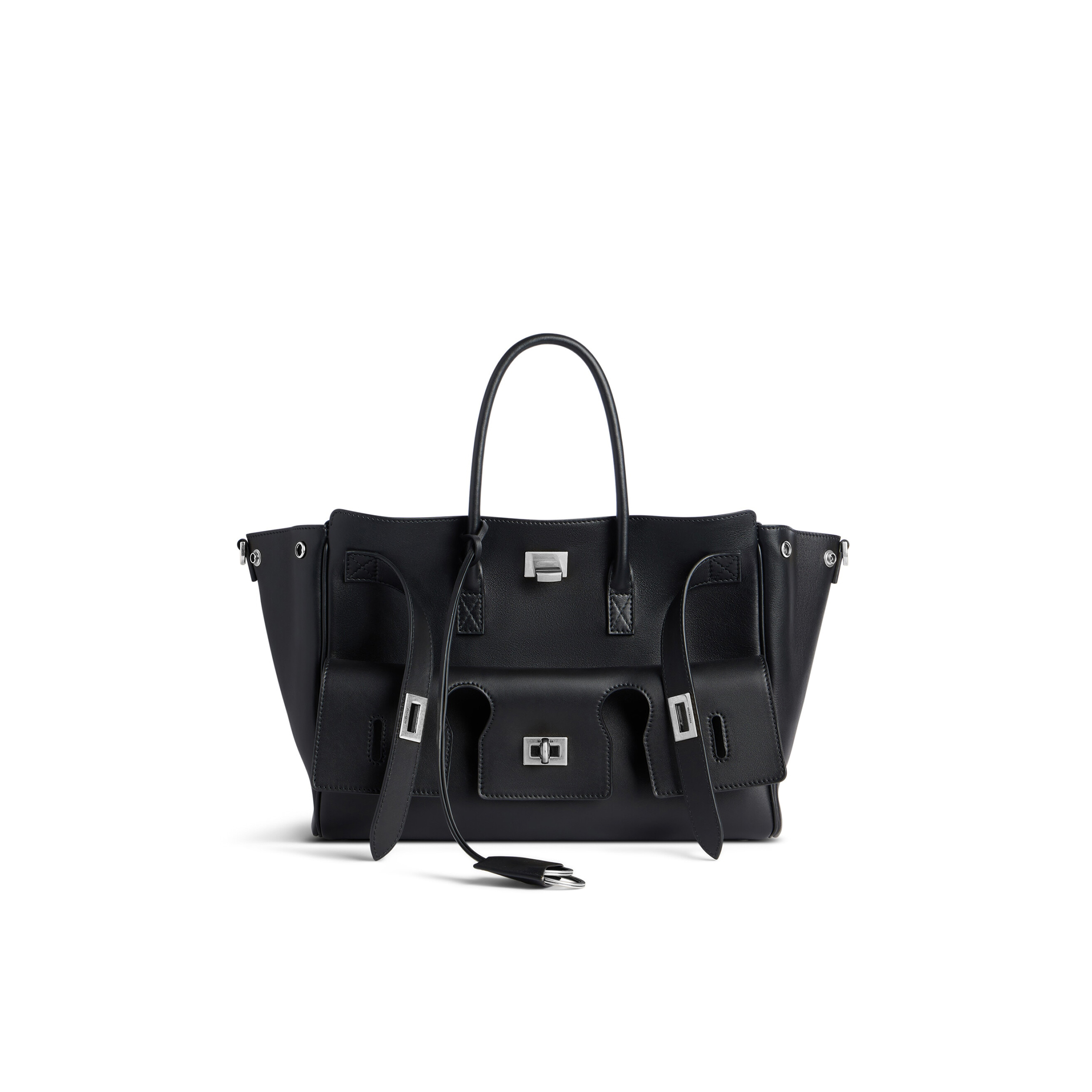 BALENCIAGA WOMEN'S BEL AIR SMALL CARRY ALL BAG IN BLACK 8125452ABAW1000 (29.5*20.3*11.9cm) BALENCIAGA WOMEN'S BEL AIR SMALL CARRY ALL BAG IN BLACK 8125452ABAW1000 (29.5*20.3*11.9cm)